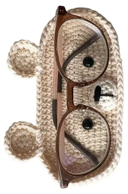 Gehäkelter Brillenhalter mit Tiermotiv, 17x16x5 cm, 1 Stück
