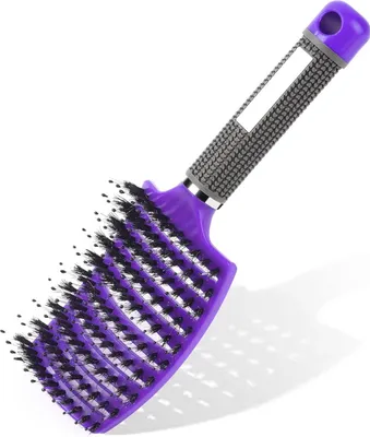 Immagine prodotto di Spazzola per capelli Spazzola districante professionale Setole di cinghiale viola