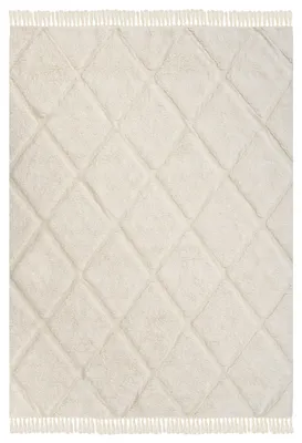 Obrázek produktu pro BELIANI Dětský koberec béžový bavlněný 160 x 200 cm lze prát v pračce se střapci geometrický vzor obdélníkový dětský pokoj