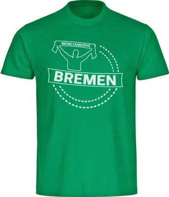 Produktbild von multifanshop Herren T-Shirt - Bremen - Meine Fankurve, grün, Größe M