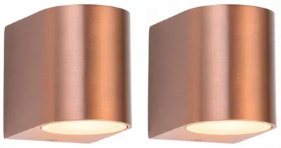 Produktbild von 2x Wandleuchte Kupfer, Aluminium, GU10, IP44, Spritzwassergeschützt