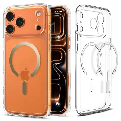 Obrázok produktu pre Spigen Ultra Hybrid (MagFit), Ochranný obal, Apple, iPhone 17 Pro, 16 cm (6.3"), Zlato, Priehľadná