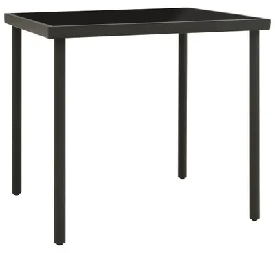 Produktbild von vidaXL Garten-Esstisch Anthrazit 80x80x72 cm Glas und Stahl