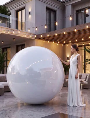 Produktbild von Riesiger Spiegelball-Ballon Weiß 150 cm -