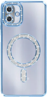 Image de Avizar, coque Galaxy A07 compatible MagSafe avec bordures en strass, bleu