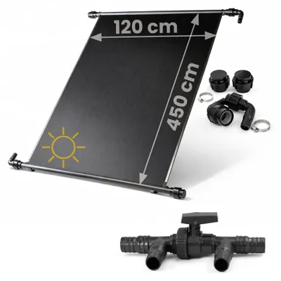 Produktbild von HAF Solarkollektor Poolheizung (1x 450x120cm) – Sonnenenergie für Gartenpool, Heizmatte um 30m³ Wasser mit Solar 6°C zu erwärmen (Mit Solarweiche)