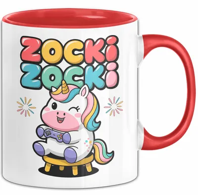 Produktbild von Gamer Gaming Liebhaber Tasse Geschenk Lustige Geschenkidee Spruch Zocki Zocki (Rot)