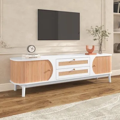 Immagine prodotto di Mobile TV in stile rustico - Armadio in legno con ante e cassetti per il soggiorno