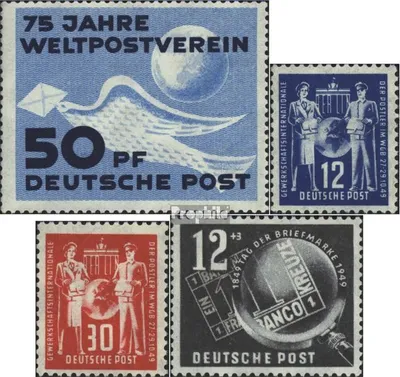 Produktbild von Briefmarken DDR 1949 Mi 242,243-244,245 (kompl.Ausg.) Jahrgang 1949 komplett gestempelt 75 Jahre Weltpostverein