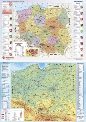 Produktbild von Doppelseitige Schreibtischunterlage mit Polenkarte