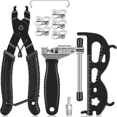 Produktbild von Famanu Fahrradkettenset 11 in 1 - Reparaturwerkzeug mit Kettennieter und Messschieber