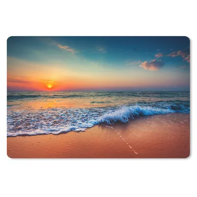 Produktbild von MuchoWow® Schreibtischunterlage Sonnenuntergang - Meer - Strand 60x40 cm - XXL Mauspad - Großes Mauspad
