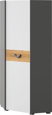Obrázek produktu pro Rohová šatní skříň 73 cm EDENTON - dub nash / grafit / bílá