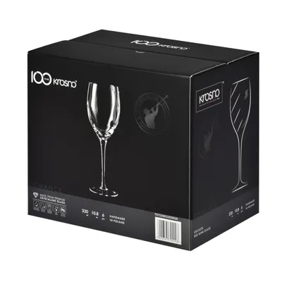 Produktbild von KROSNO Romance Rotweingläser, 6er-Set, 320 ml, Handgemacht