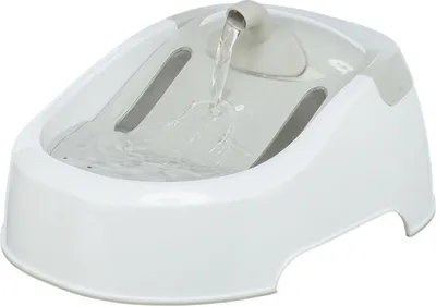 Produktbild von TRIXIE Trinkbrunnen Duo Stream - weiß/grau - 1 l/20 × 12 × 23 cm