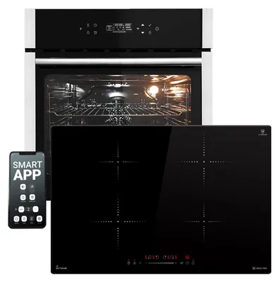 Produktbild von Autarkes Herdset: 60cm Einbaubackofen EB8313HC + 77cm Induktionskochfeld IH87704RL | Pizzafunktion | Grill | Umluft | Heißluft | Automatik-Timer | 2-fach Wärmeschutzverglasung | SET8313HCIH877RL
