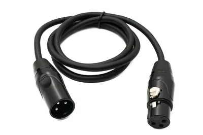 Produktbild von SYSTEM-S Audio Kabel 100 cm XLR 3 Pin Stecker zu Buchse Adapter in Schwarz