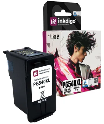 Produktbild von Inkdigo Tinte PG540 für Canon Pixma GM2050, GM4040, GM4050, MG2140 – Schwarz, 20 ml,