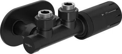 Obrázek produktu pro Mexen G05 termostatická sada rohová s krytem R, Duplex, DN50, černá - W907-958-905-70