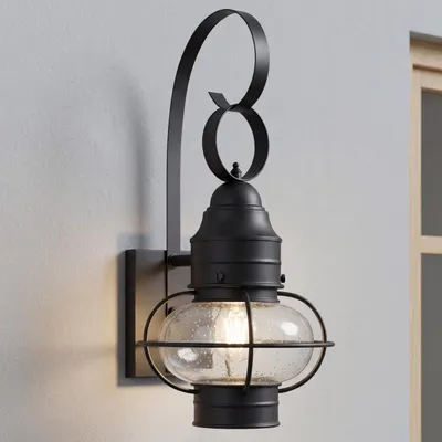 Immagine prodotto di Lampada da parete per esterni giardino cortile IP23 nero E27 vetro metallo lampada da parete esterna vintage