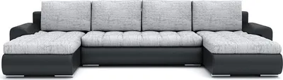 Produktbild von Ecksofa TOKIO III mit Schlaffunktion - U-förmig - 3 Bettkästen - Farben zur Auswahl STOFF LAWA 09 + SOFT 11 Hellgrau&Schwarz