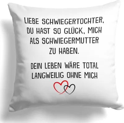 Produktbild von 22Feels Schwiegertochter Geschenk von Schwiegermama Braut Hochzeit Deko Kissen Frauen Dekoration Weihnachten Geburtstag Wohnaccessoire Wohnzimmer Schlafzimmer Couch