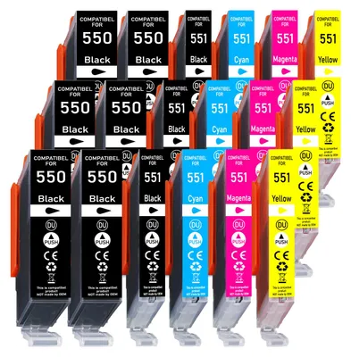 Produktbild von 18er Pack Druckerpatronen PGI-550 CLI-551 kompatibel mit Canon MG5655