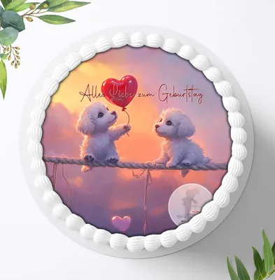 Produktbild von Für die Geburtstags Torte ein Tortenaufleger, Zuckerbild mit dem Motiv: Fellnasen, Essbares Foto für Torten, Fondant, Ø 20cm, 2171z