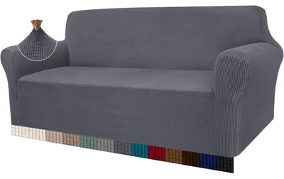 Produktbild von Sofabezug Stretch Jacquard 4 Sitzer Grau
