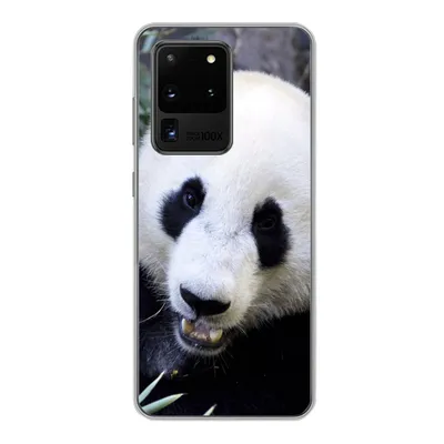 Produktbild von MuchoWow® Handyhülle Schutzhülle Hülle für Samsung Galaxy S20 Ultra Panda - Tier - Blätter Silikon Softcase Handy Hülle - Karteninhaber