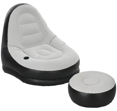 Produktbild von Aufblasbarer Sessel Luftsessel Outdoor-Sessel, 125 x 100 x 87cm, Grau + Schwarz