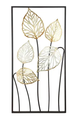 Productafbeelding van Gilde wandreliëf "Frasca", antiek goud/zilver/bruin met donkerbruine lijst. Breedte: 40,0 cm, hoogte: 80,0 cm. Artikelnummer: 67209