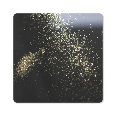 Produktbild von MuchoWow® Mauspad Mousepad Marmor - Glitter - Gold - Schwarz 20x20 cm - Mousepads - Maus Mat - Pad - Mausunterlage - Desk Mat - Bureauartikeln
