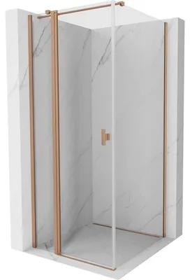 Obrázek produktu pro Mexen Mist T sprchový kout s otevíracími dveřmi 95 x 95 cm, transparentní, kartáčovaná měď - 8A4T-095-095-65-00