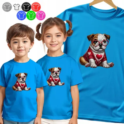 Produktbild von Kinder T-Shirt - BULDOG SZCZENIAK SERDUSZKA für Kinder - XL