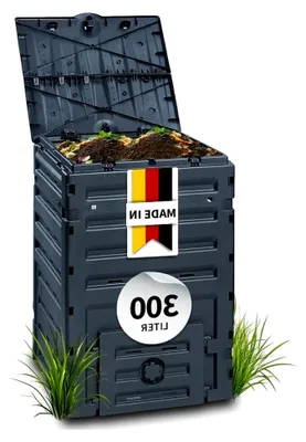 Produktbild von Kunststoffkomposter 300 Liter schwarz - Komposter für Gartenabfälle und Recycling