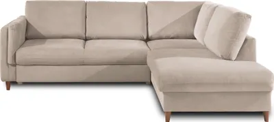 Image de Lisa Design Brooke - canapé d'angle droit - convertible - 5 places - en velours , Beige