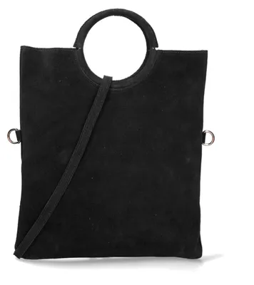 Image de Sac à main pour femmes en Suède et en cuir, avec bandoulière amovible, fabriqué en Italie