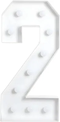 Produktbild von LED Leuchtziffer 0–9 – 100 × 48 cm Weiß – Warmweiß Beleuchtet – DIY Party & Event Dekoration