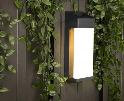 Produktbild von Smartwares OSL-50009 LED-Solar-Wandleuchte, Wandbeleuchtung für den Außenbereich, Anthrazit, Aluminium, IP44, Fassade, Wandmontage