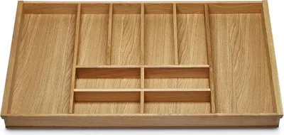 Produktbild von ORGA-BOX III EICHE Besteckeinsatz für 90er Schublade z.B. Nobilia ab 08/2012 (473 x 797 mm) Holz-Besteckeinlage mit 10 Fächern