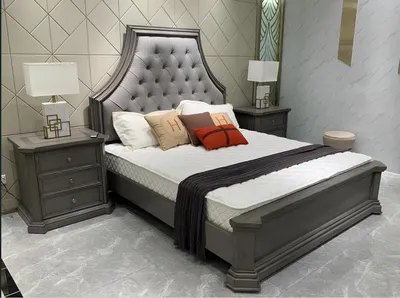 Produktbild von Schlafzimmer Ehebett Design Doppelbett Chesterfield Bett Polster Betten Möbel
