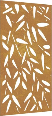 Image de vidaXL Décoration murale de jardin 105x55 cm acier corten design feuilles de bambou