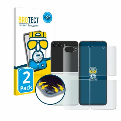 Produktbild von 2x BROTECT Fullscreen Schutzfolie für Samsung Galaxy Z Flip 5 (Display+Rückseite) Displayschutz Folie Fullcover Matt Entspiegelungsfolie