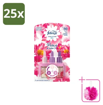 Imagen del producto de 25 unidades de recambio Febreze 3Volution – Pionista y cedro – Paquete ahorro