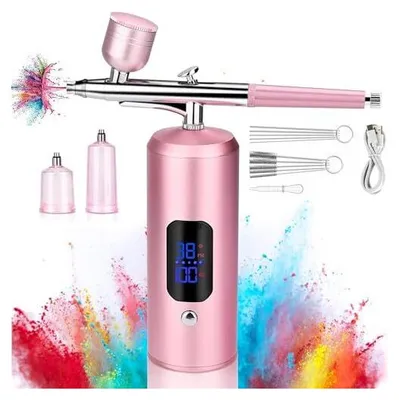 Obrázok produktu pre Bezdrôtový airbrush set: multifunkčná pištoľ s 3 úrovňami tlaku na líčenie, nechtový dizajn, zdobenie tort, tetovanie, modelovanie, farbenie modelov