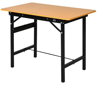 Obrázek produktu pro Pracovní stůl, dřevěná a kovová konstrukce, rozměry 100 x 60 x 75,5 cm, nosnost 100 kg, výškově nastavitelný, skládací provedení