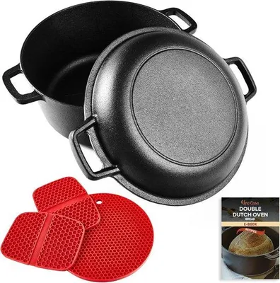 Immagine prodotto di Padella in ghisa da 4,7 L e 1,5 L con coperchio