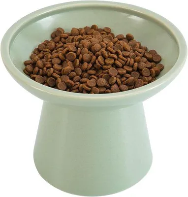 Produktbild von Keramische kattenvoerbak - extra brede ondiepe kattenvoer schotel 157 cm verhoogd, 127 cm, lood- en cadmiumvrij