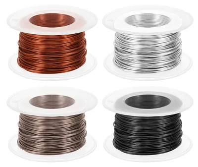 Aluminiumdraht 0,8 mm, 4 Rollen à 30 m, schwarz/silber/bronze/braun